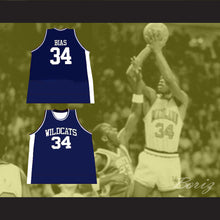 Load image into Gallery viewer, Len Bias 34 Northwestern Wildcats High School Navy Blue Basketball Jersey