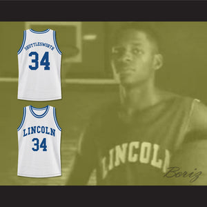 Jesus Shuttlesworth 34 Lincoln High School White Basketball Jersey He Got Game