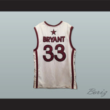 Load image into Gallery viewer, Kobe Bryant 33 Lower Merion High School White Basketball Jersey Side Stars