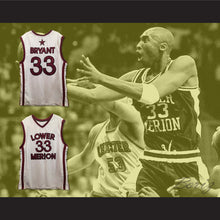 Load image into Gallery viewer, Kobe Bryant 33 Lower Merion High School White Basketball Jersey Side Stars