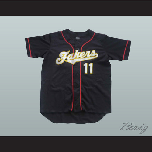 L. Motoda 11 Fakers Black Baseball Jersey
