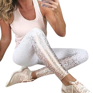 Laamei Printed Slim Fitness Leggings Women Compression Push Up Leggins Clothing Workout Printing Patchwork Trousers 2019