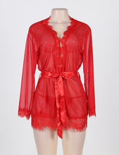 Load image into Gallery viewer, Lace Robe Pull Size XXL Sexy Lingerie Mini Dress Satin Bathrobe Bridesmaid Robes Lingerie Kimono Womens Tops and Blouses