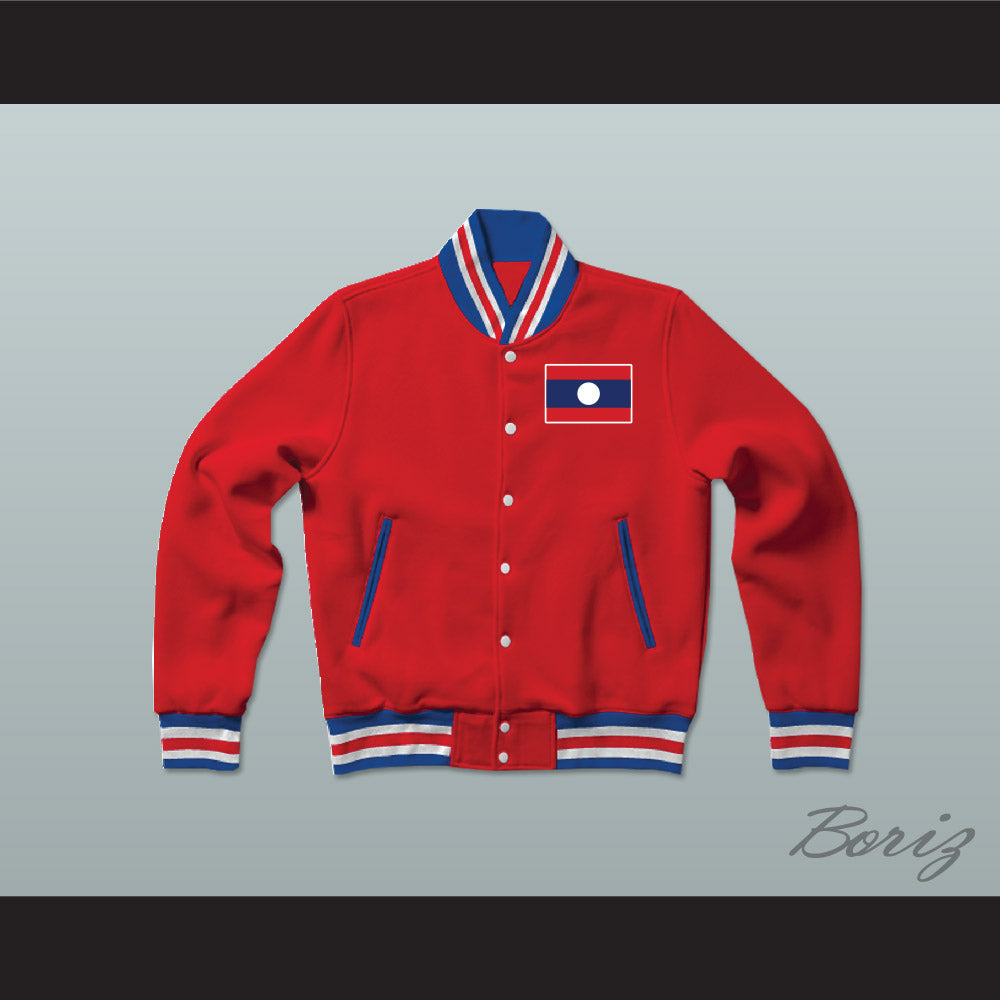 Laos Varsity Letterman Jacket-Style Sweatshirt