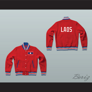 Laos Varsity Letterman Jacket-Style Sweatshirt