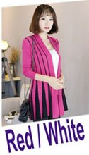 Load image into Gallery viewer, Large size women's Summer knitted cardigan Sweater shawl Large size women Striped knit  Cardigan sweaters  coat female summer