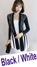 Load image into Gallery viewer, Large size women's Summer knitted cardigan Sweater shawl Large size women Striped knit  Cardigan sweaters  coat female summer