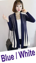 Load image into Gallery viewer, Large size women's Summer knitted cardigan Sweater shawl Large size women Striped knit  Cardigan sweaters  coat female summer