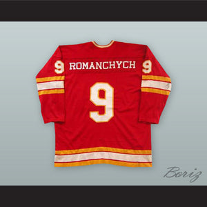 Larry Romanchych 9 Atlanta Flames Red Hockey Jersey