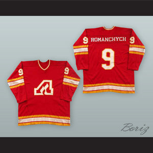 Larry Romanchych 9 Atlanta Flames Red Hockey Jersey