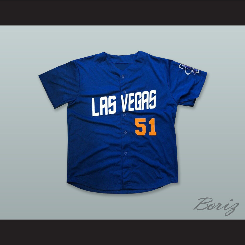 Las Vegas 51s Blue Button Down Baseball Jersey