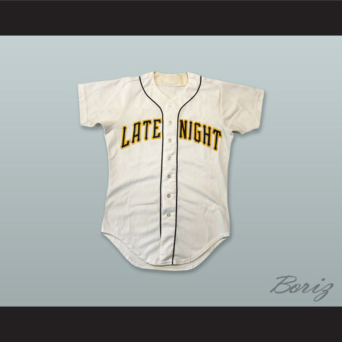 Late Night with David Letterman 4 White Baseball Jersey