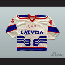 Load image into Gallery viewer, Latvija White Hockey Jersey