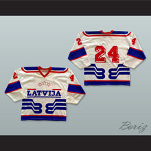 Load image into Gallery viewer, Latvija White Hockey Jersey