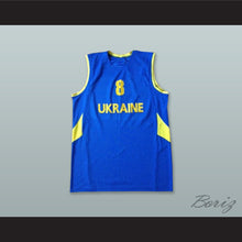Load image into Gallery viewer, Lebedintsev 8 Ukraine Blue Basketball Jersey