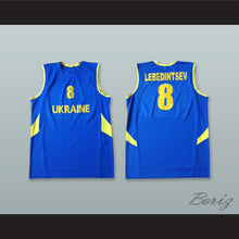 Load image into Gallery viewer, Lebedintsev 8 Ukraine Blue Basketball Jersey