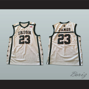 Lebron James 23 Fighting Irish High School Basketball Jersey White