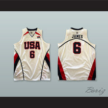 Load image into Gallery viewer, Lebron James 6 USA White Basketball Jersey