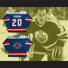 Load image into Gallery viewer, Lee Fogolin 20 Team USA Canada Cup Blue Hockey Jersey
