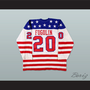 Lee Fogolin 20 Team USA Canada Cup Hockey Jersey