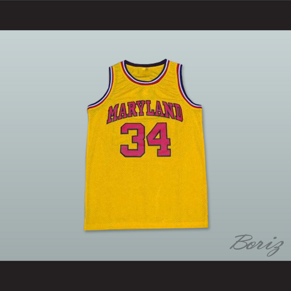 Len Bias 34 Maryland Yellow Basketball Jersey