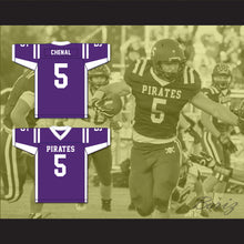 Load image into Gallery viewer, Leo Chenal 5 Grantsburg High School Pirates Purple Football Jersey 2