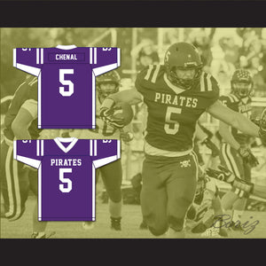 Leo Chenal 5 Grantsburg High School Pirates Purple Football Jersey 2