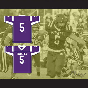Leo Chenal 5 Grantsburg High School Pirates Purple Football Jersey 1