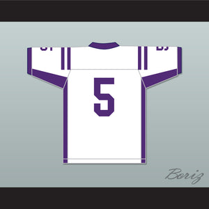 Leo Chenal 5 Grantsburg High School Pirates White Football Jersey 1