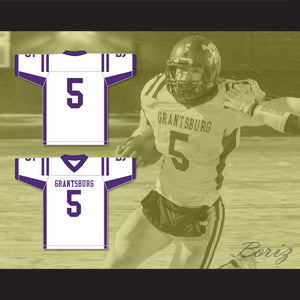 Leo Chenal 5 Grantsburg High School Pirates White Football Jersey 1