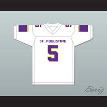 Load image into Gallery viewer, Leonard Fournette 5 St. Augustine High School Purple Knights White Football Jersey 1