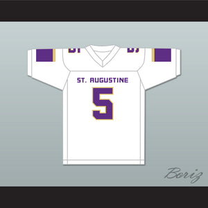 Leonard Fournette 5 St. Augustine High School Purple Knights White Football Jersey 1