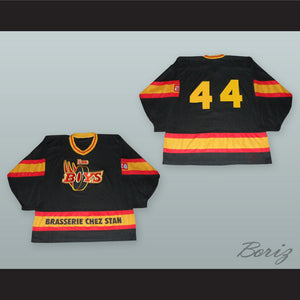 Les Boys Black Hockey Jersey with Molson Beer Patch