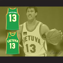 Load image into Gallery viewer, Sarunas Marciulionis 13 Lithuania Green Basketball Jersey 2