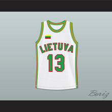 Load image into Gallery viewer, Sarunas Marciulionis 13 Lithuania White Basketball Jersey 1