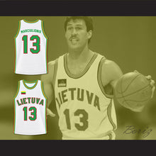 Load image into Gallery viewer, Sarunas Marciulionis 13 Lithuania White Basketball Jersey 2