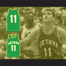 Load image into Gallery viewer, Arvydas Sabonis 11 Lithuania Green Basketball Jersey 1