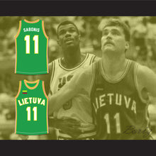Load image into Gallery viewer, Arvydas Sabonis 11 Lithuania Green Basketball Jersey 2