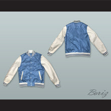 Load image into Gallery viewer, Light Blue and White Lab Leather Varsity Letterman Jacket