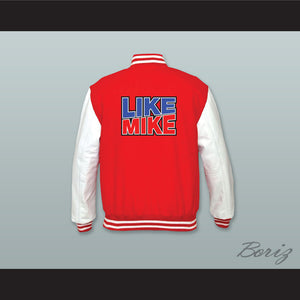 Like Mike 23 Red Wool and White Lab Leather Varsity Letterman Jacket
