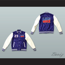 Load image into Gallery viewer, Like Mike 23 Blue and White Lab Leather Varsity Letterman Jacket