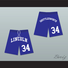 Load image into Gallery viewer, Jesus Shuttlesworth 34 Lincoln High School Blue Basketball Shorts