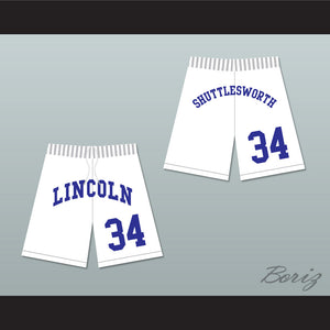 Jesus Shuttlesworth 34 Lincoln High School White Basketball Shorts