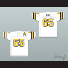 Load image into Gallery viewer, 1974 WFL Lloyd Voss 65 New York Stars Home Football Jersey with Patch