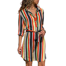 Load image into Gallery viewer, Long Sleeve Shirt Dress 2020 Summer Boho Beach Dresses Women Casual Striped Print A-line Mini Party Dress Vestidos