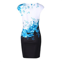 Load image into Gallery viewer, Lossky 2019 Summer Plus Size Women Dress Casual Sleeveless ONeck Print Slim Office Dress Sexy Mini Bodycon Party Dresses Vestido