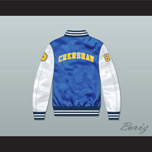 Load image into Gallery viewer, Quincy McCall 22 Crenshaw High School Blue/ White Varsity Letterman Satin Bomber Jacket 2