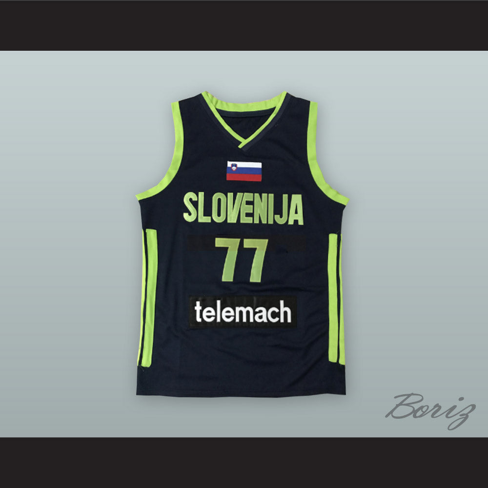 Luka Doncic 77 Slovenija Black Basketball Jersey
