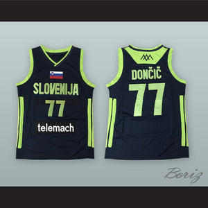 Luka Doncic 77 Slovenija Black Basketball Jersey