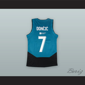 Luka Doncic 7 Real Madrid Teal/Black Basketball Jersey